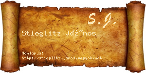 Stieglitz János névjegykártya